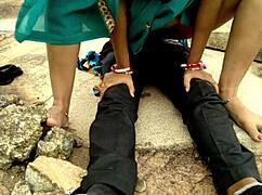 widowed aunt gets fucked by stranger's big cock in jungle public anal ride