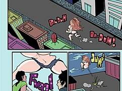 giantess grows huge tits and ass from water in moaning comic.
