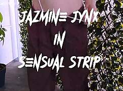 Jazmine Jynx Strips Lingerie Teasing Pierced Nipples Small Waist