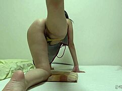 Busty Japanese Fitness Tease Spills Big Tits from Mini Cheongsam Thong