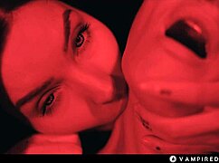 tattooed domme makes redhead her vampire slave 😈 mind control lez fuck!!