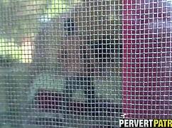 imagine spying this tattoo slut getting fucked hard outdoors like a public whore