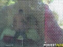 imagine spying this tattoo slut getting fucked hard outdoors like a public whore