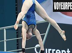 i can't stop spying on these young bikini babes' long legs during high dives