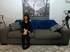 Skinny Asian slut chokes on cock deepthroat before anal pounding in POV