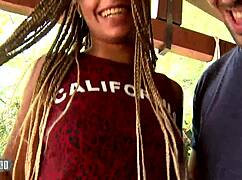 alana the 18 year old blonde rasta cutie does her first porn interview then rides cowgirl rough