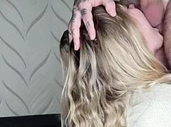 stepdaughter sucks stepdad's monster cock creampie while mom's away rough facial finish