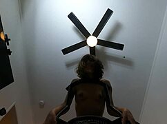 Skinny Asian slut chokes on cock deepthroat before anal pounding in POV