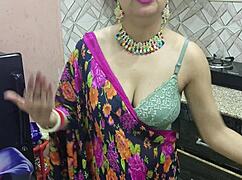 desi bhabhi cheats on husband while brother-in-law fucks shaved pussy in kitchen full hindi