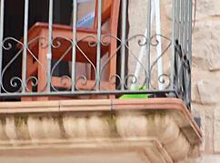 Neighbor spied on me, blackmails into lingerie strip and tit tease video!