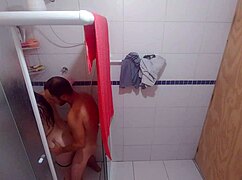 husband rams stepdaughter's big ass in bathroom