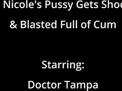 aria nicole spreads wide as her pussy gets shocked and blasted full of hot cum