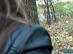 amirah adara hooks up public for cash sucking boyfriend's monster cock outdoors