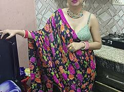 desi bhabhi cheats on husband while brother-in-law fucks shaved pussy in kitchen full hindi