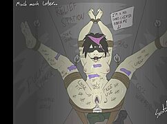 Why Does This Bound Cheater Fantasy Involve Cartoon Feet and Bondage Teasing?