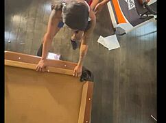 cheerleader, pool hall doggystyle on bbc or sloppy blowjob first?