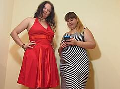 Imagine two fat mature Russian lesbians inserting panties into hairy pussies with phones.