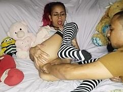 brazilian milf squirts as i fist her wet pussy deep in homemade femdom play