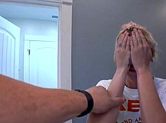 Luna Parish and Sassy subtly lick each other's petite shaved pussies