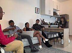 coworkers sex party bends over into tattooed doggystyle orgy