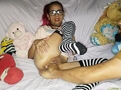 brazilian milf squirts as i fist her wet pussy deep in homemade femdom play