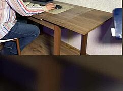 naughty secretary in shiny pantyhose bends over for boss doggystyle