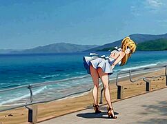 What If Blonde Hentai Slut Flashes Ass Tits at Public Pier Then Masturbates Loudly?