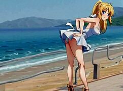 What If Blonde Hentai Slut Flashes Ass Tits at Public Pier Then Masturbates Loudly?