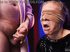 XSANYANY Got Tricked by Stepbrother's Taste Game into Blindfolded Deepthroat Sucking!