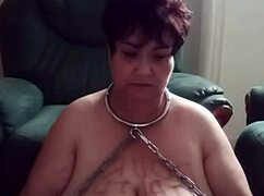 hey marie you filthy chained slut vibing your bound tits in toilet degradation