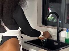 ebony maid caught riding boss big cock squirting full vid