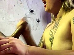 dulce blows rico's cock with her huge natural tits first part homemade