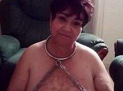 hey marie you filthy chained slut vibing your bound tits in toilet degradation