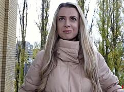 Adriana Sweetblonde, slim office girl, ready for my Berlin casting with rough riding?