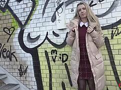 Adriana Sweetblonde, slim office girl, ready for my Berlin casting with rough riding?