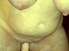 shaved pussy explodes in orgasm on massive sex cannon toy