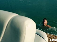 nelly kent lucky anal whore rides rich boyfriend's huge cock bareback on boat doggystyle cowgirl rimjob tattoo tits