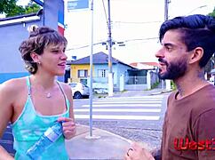 Street stranger fuck thrills me while cuckold slaves away