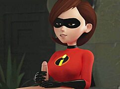 elastigirl gulps cock in wild hd blowjob animation!!