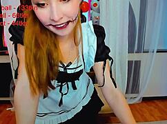 I cum so hard as this little 18+ maid slut on webcam