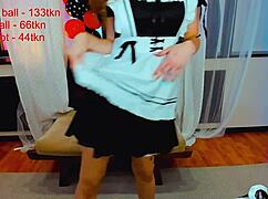 I cum so hard as this little 18+ maid slut on webcam