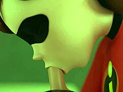 elastigirl gulps cock in wild hd blowjob animation!!