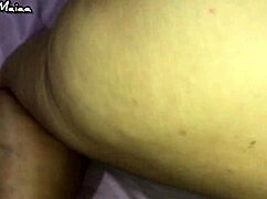 Caught this hottie with huge ass and pussy stuffing massive dildo deep inside wet hole