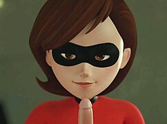 elastigirl gulps cock in wild hd blowjob animation!!