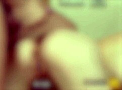 Old husband watches as busty wife rides young stud sideways on the sofa, her shaved pussy gripping tight