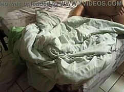 Voyeur spies chubby mexican stepmom's curvy fat body in bedroom