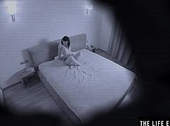 Eager cute brunette teen strips spies on herself fingering wet clit to orgasm