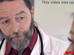 Naughty milf doctor rides patient's bareback cock in hospital doggystyle?