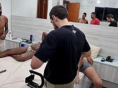 Chubby milf Xandelle screams in first anal creampie interracial gangbang