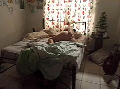 Voyeur spies chubby mexican stepmom's curvy fat body in bedroom